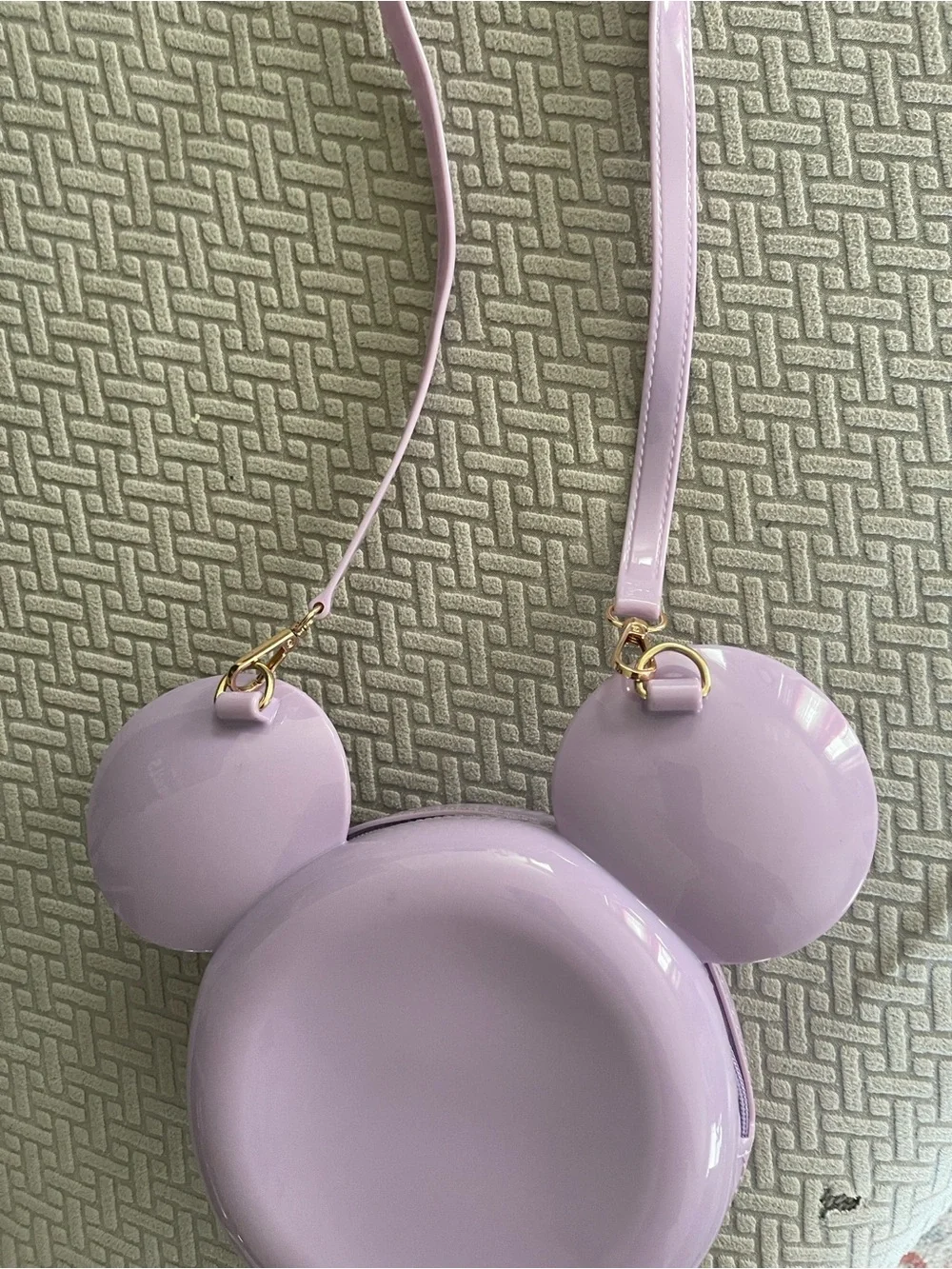 Kids Lilac Beaded Mouse Crossbody Bag